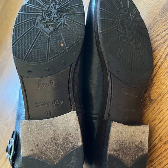 Paul Smith Black Leather Pull On Moto Biker Boots  Women's Size 37 US 6.5 - Picture 5 of 5